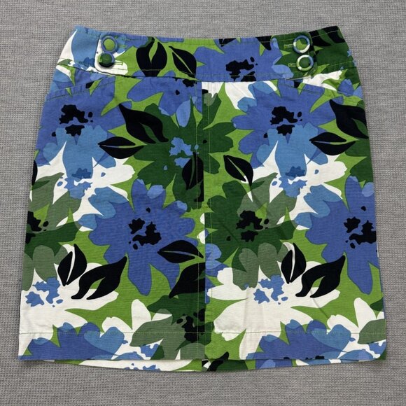 Jones New York Dresses & Skirts - Jones New York Sport Womens Multicolor Floral Skirt Button Front Cotton Size 12P